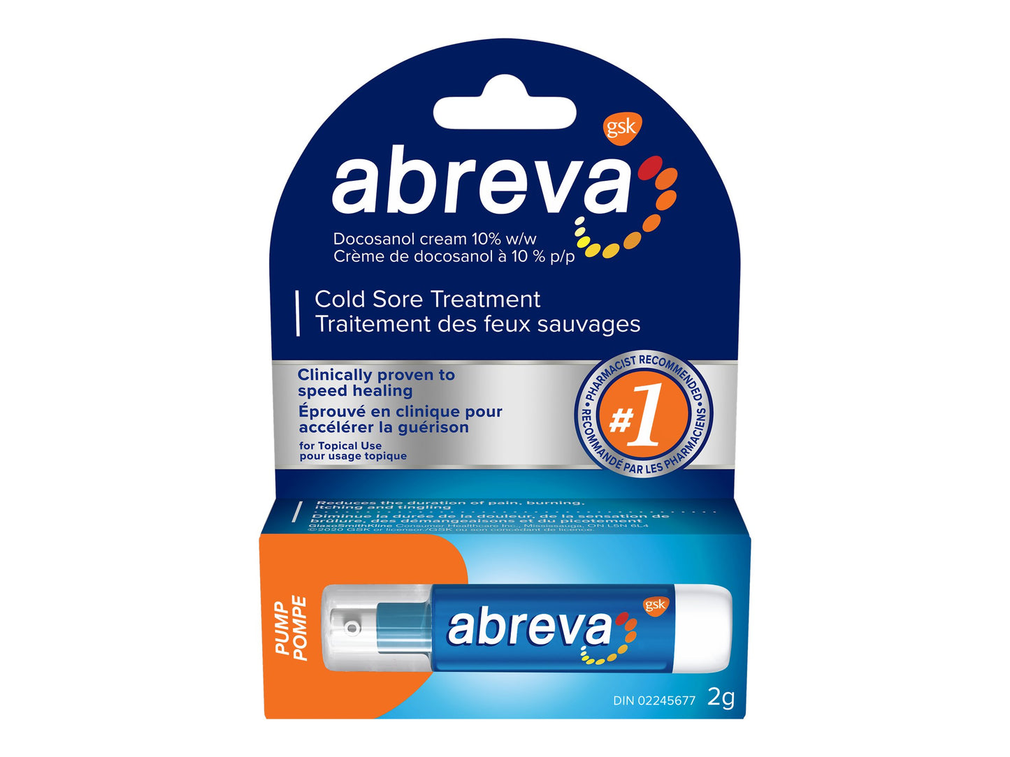 Abreva Cold Sore treatment 2g -PUMP