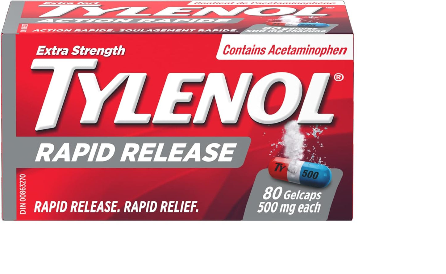 Tylenol Rapid Release 80 Gelcaps