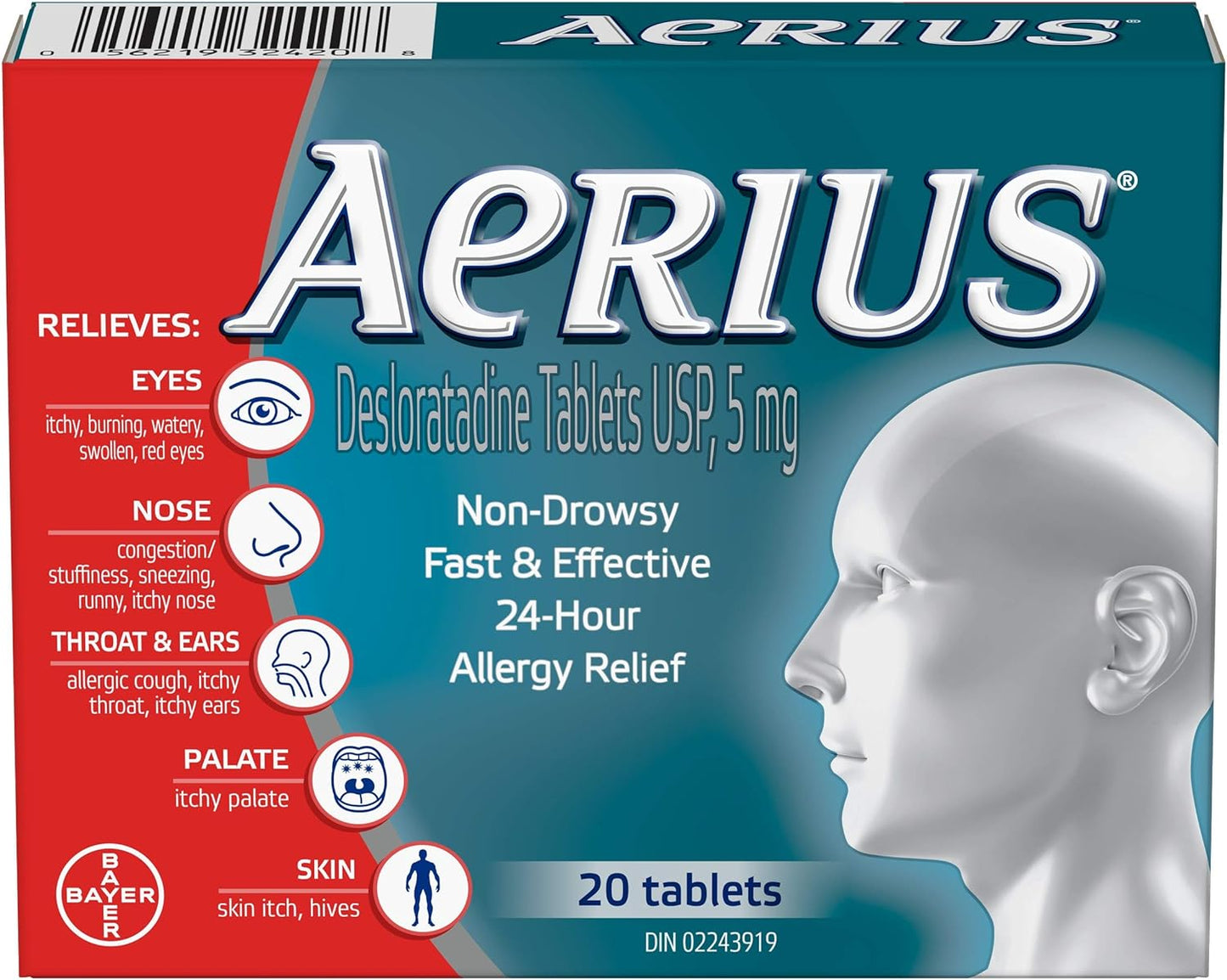Aerius - Desloratadine 5mg 20 Tablets
