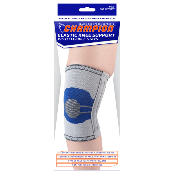 EA/1 ELASTIC KNEE SUPPORT WITH STAYS LIGHT GREY MEDIUM