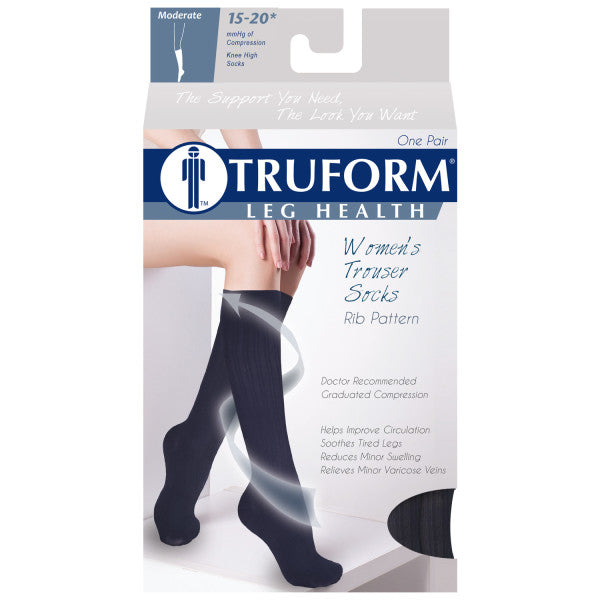 PR/1 TRUFORM MEN'S DRESS SOCKS 15-20MMHG NAVY,MEDIUM