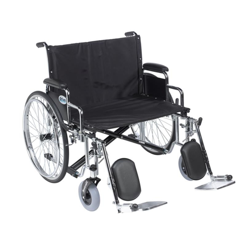 Sentra EC Heavy Duty Extra Wide Wheelchair, Detachable Desk Arms, Elevating Leg Rests, 30" Seat - 1 Each