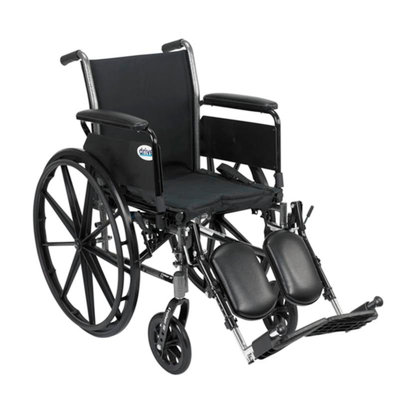Cruiser III Light Weight Wheelchair with Flip Back Removable Arms, Full Arms, Elevating Leg Rests, 18" Seat - 1 Each