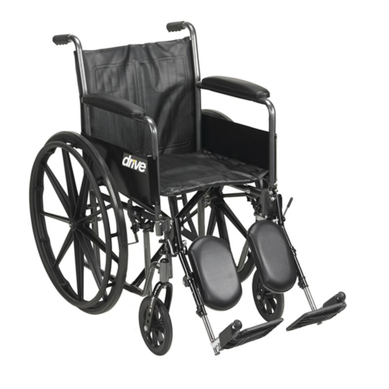Silver Sport 2 Wheelchair, Detachable Full Arms, Elevating Leg Rests, 18" Seat - 1 Each