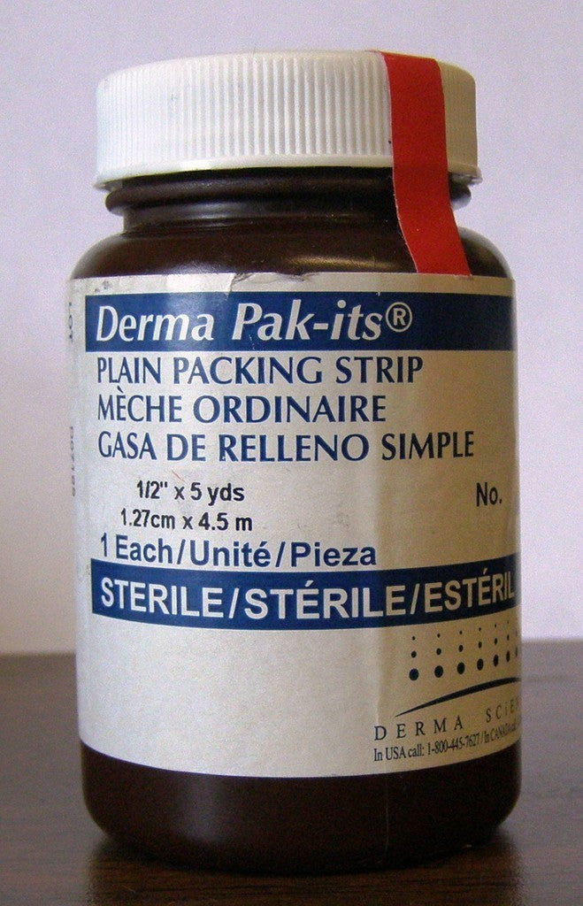 (BX/12) EA/1 PAK-ITS PACKING GAUZE WITHOUT INSERT, PLAIN, 1/2IN x 5YDS