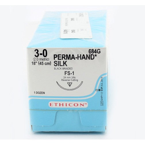BX/12 SUTURE CUTICULAR SILK 3/0