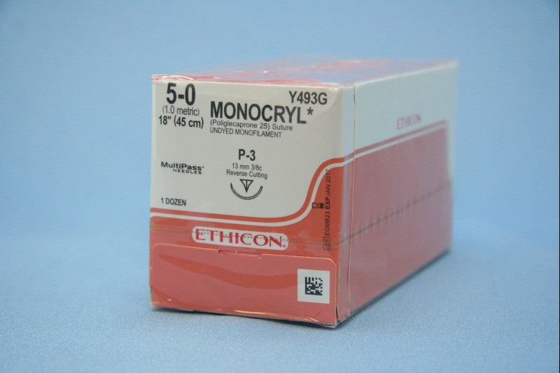 BX/12 SUTURE MONOCRYL PLASTIC P-3 NEEDLE 5-0 45CM