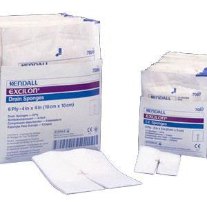 BX/25 KENDALL EXCILON DRAIN, TRACHEOTOMY SPONGE, 6-PLY 4X4