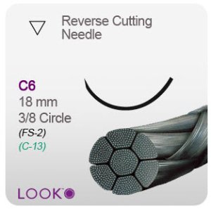 BX/12 SUTURE 5-0 SILK BLACK BRAID 18 IN WITH C6 NEEDLE
