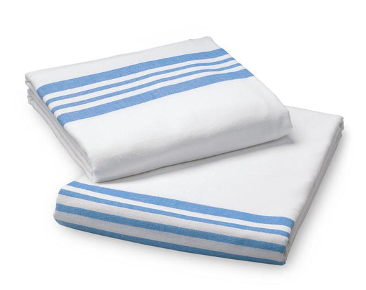 CS24 BLANKET SPREAD FLANNEL,BLUE STRIPPED,2LBS,55%COTTON/45%POLYESTER (HOSPITAL)