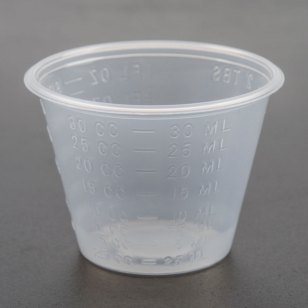 CS/5000 GRADUATED MEDICINE CUPS, TRANSLUCENT, PLASTIC, 1OZ