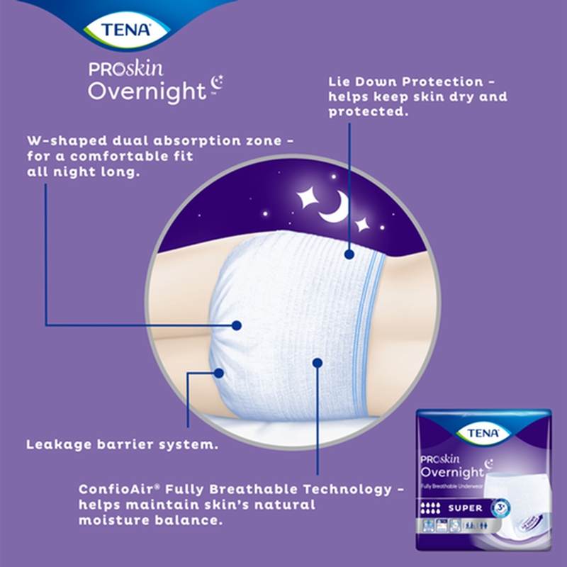 TENA® Overnight™ Super Protective Incontinence Underwear, Overnight Absorbency, X-Large