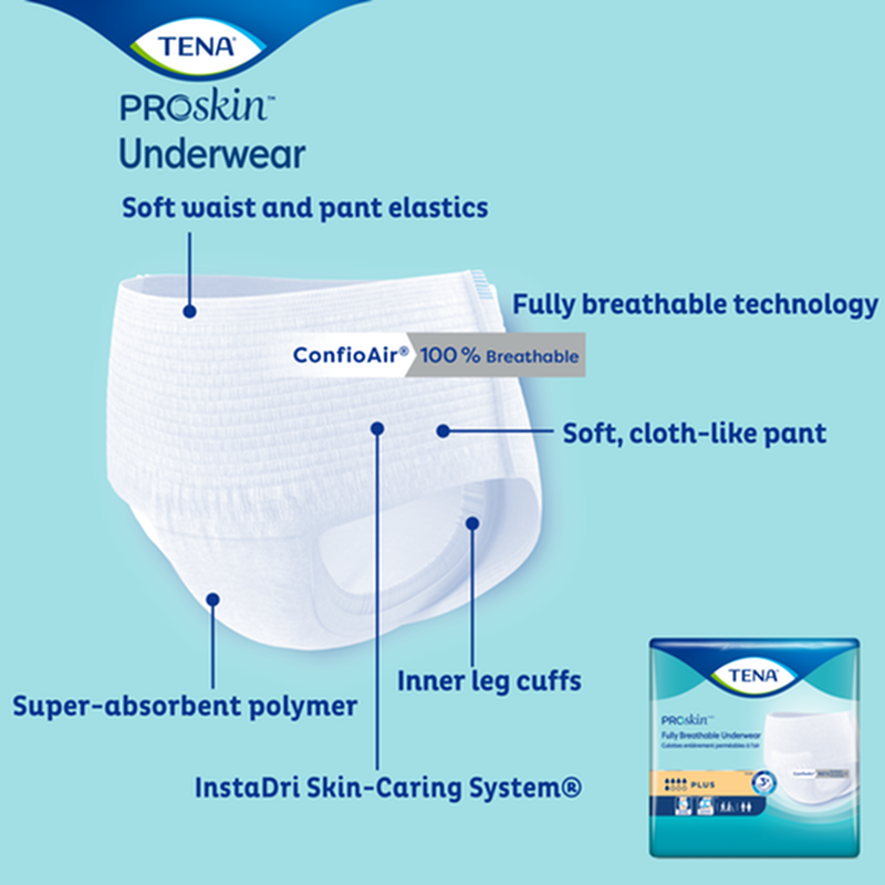 TENA® Plus Protective Incontinence Underwear, Plus Absorbency, Large
