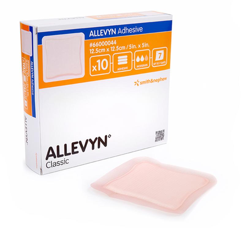 BX/10 ALLEVYN ADHESIVE FOAM DRESSING, SIZE 12.5CM X 12.5CM