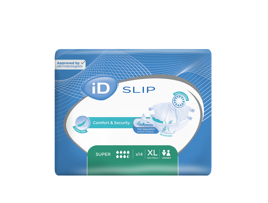 CS/4 (14/PKG) ID SLIP SUPER, X-LARGE, (47"-67"), 4100 ML ABSORBENCY.