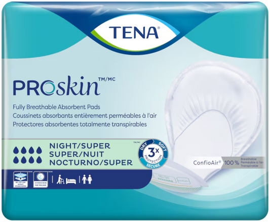TENAĀ® ProSkin Night Super, Fully Breathable Large Absorbent Pads - Case of 48
