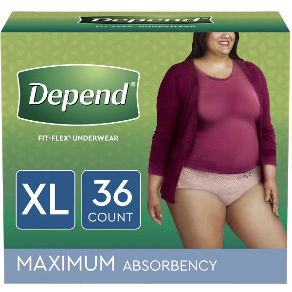 Depend Fit-Flex Underwear for Women Maximum Absorbency 36 Count