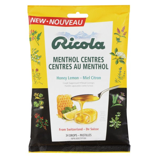 Ricola Menthol Centres Honey Lemon