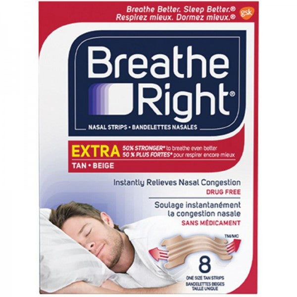 Breathe Right Nasal Strips Extra Strength - Tan