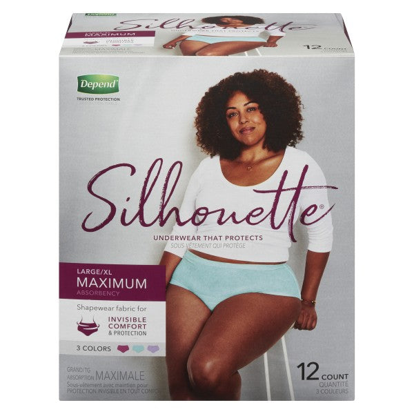 Depend Silhouette Incontinence Underwear for Women - Maximum Absorbency L/XL