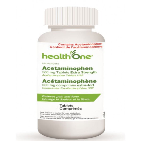 health One 500 mg Extra Strength Acetaminophen Tablets - 500's
