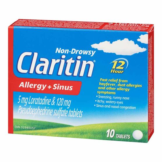 Claritin Allergy + Sinus Non-Drowsy 10 Tablets
