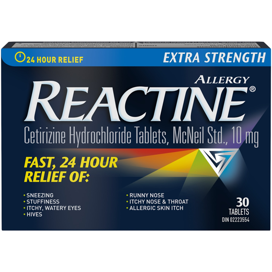 Reactine 10mg 30 Tablets