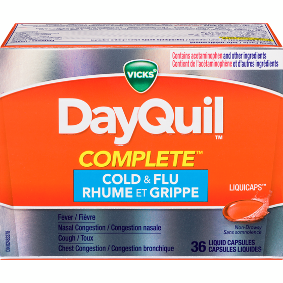 Vicks DayQuil Complete Cold and Flu - 36 Liquid Capsules