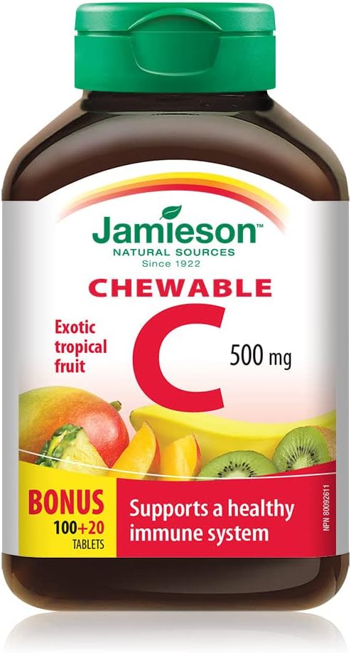 Jamieson Vitamin C 500mg Chewable Tropical Tablets