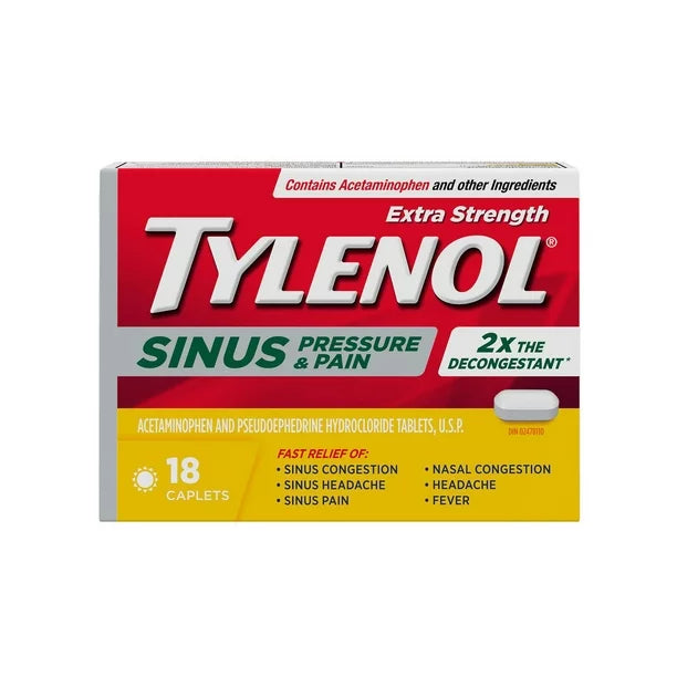 Tylenol Extra Strength Sinus and Pressure Pain 18 Caplets