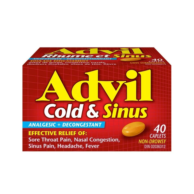 Advil Cold and Sinus Non-Drowsy 40 Caplets