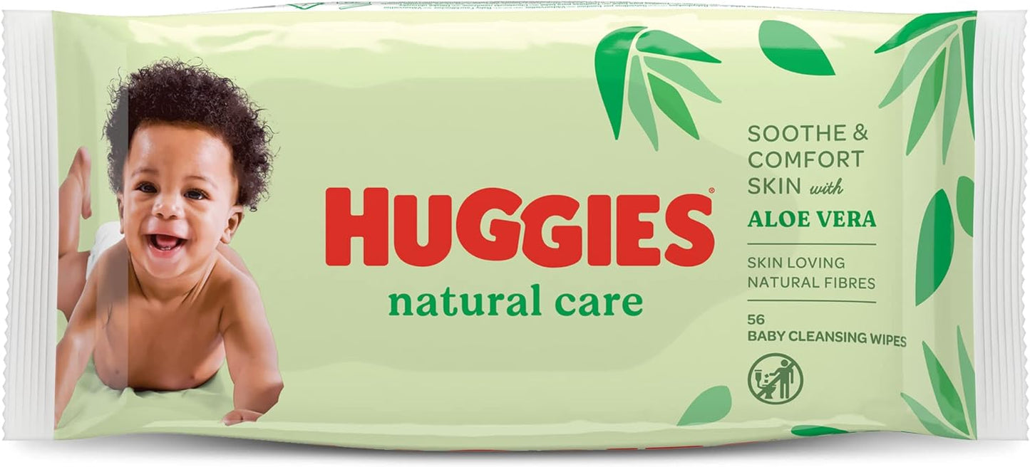 Huggies Natural Care with Aloe Vera - Box of 10 56 Baby Cleansing Wipes