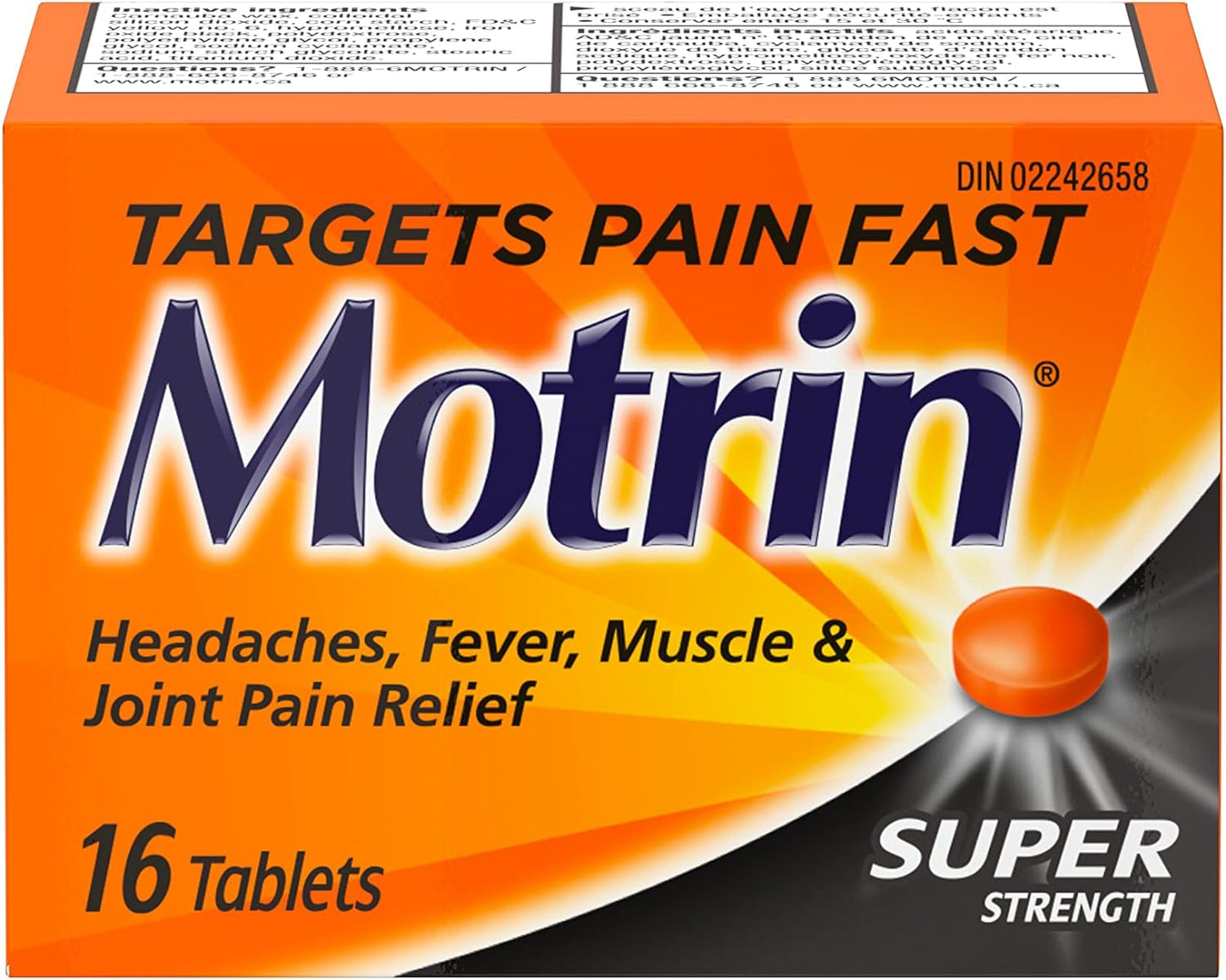 Motrin Super Strength 400mg 16 Tablets