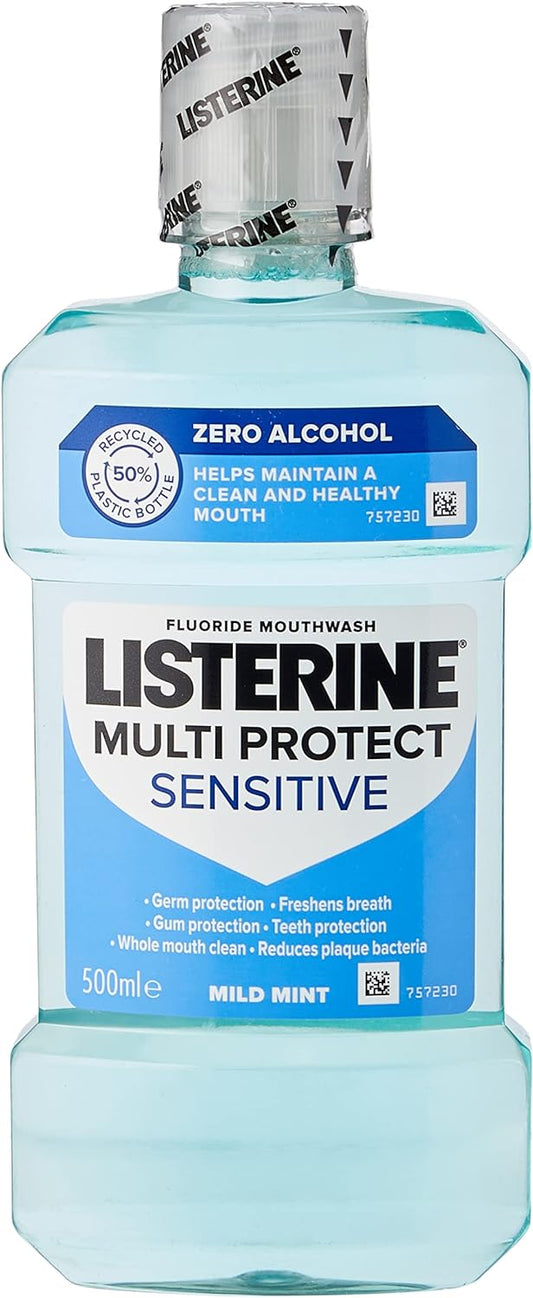 Listerine Multi Protect Sensitive Mild Mint Mouthwash 500ml