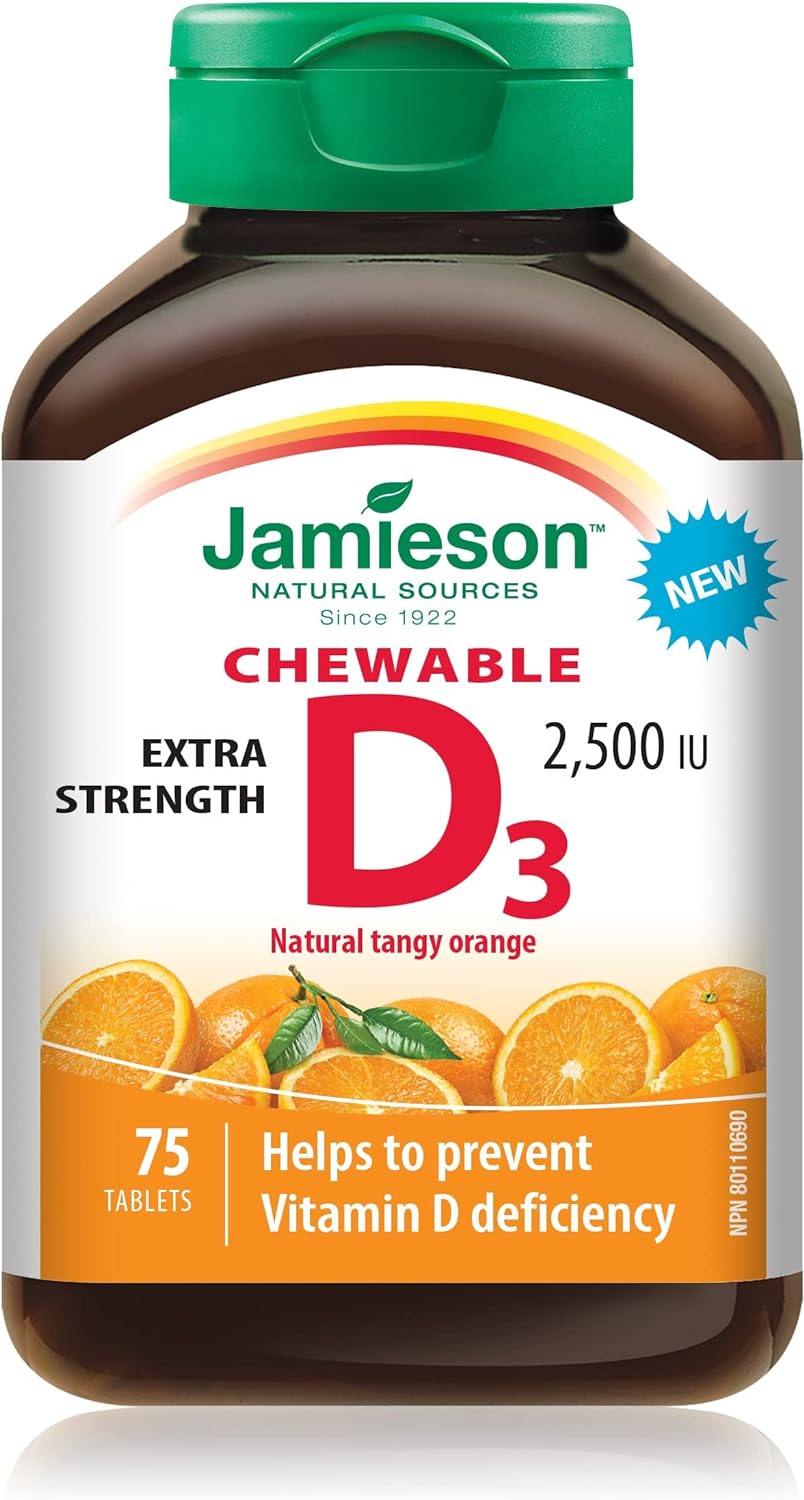 Jamieson Vitamin D3 Chewable Tablets 2500IU