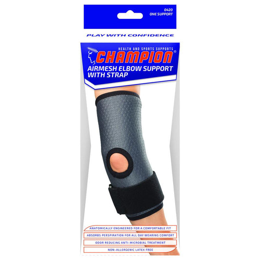 EA/1 ELBOW SLEEVE WITH  STRAP CHARCOAL LARGE
