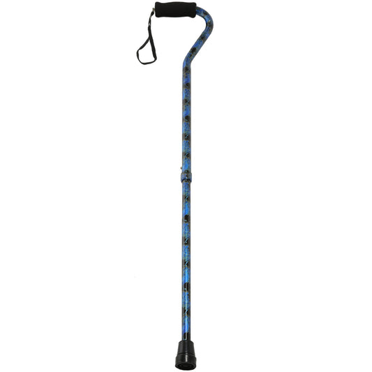 EA/1 ADJUSTABLE OFFSET HANDLE ALUMINIUM CANE, BLUE PEACOCK