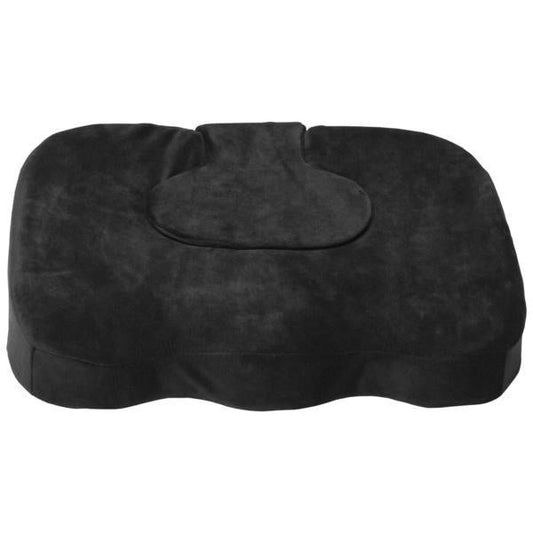 EA/1 ORTHOPEDIC SEAT CUSHION WITH REMOVABLE COCCYX PAD 3" MEMORY FOAM BLACK WASHABLE COVER