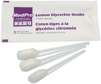 (CS/10) BX/25 (3/PK) LEMON GLYCERINE SWABS