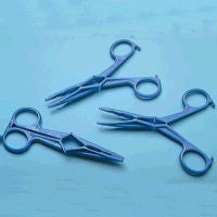 (CS/30) PKG/50 FORCEPS PLASTIC DISP 5 IN BLUE AUTOCLAVABLE