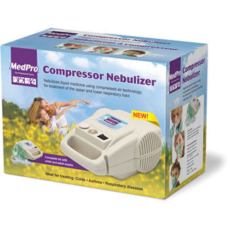 EA/1 MEDPRO COMPRESSOR NEBULIZER,COMPLETE KIT WITH CHILD AND ADULT MASKS.