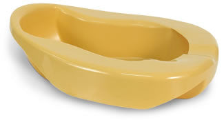 EA/1 CONTOUR ADULT BEDPAN, YELLOW, 14.4IN X 3.3IN X 2.4IN