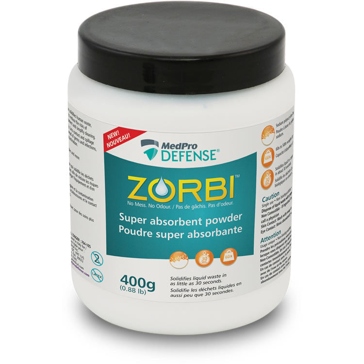 EA/1 ZORBI ABSORBING POWDER FOR BODILY DISCHARGE AND FLUIDS, 400 G JAR ...