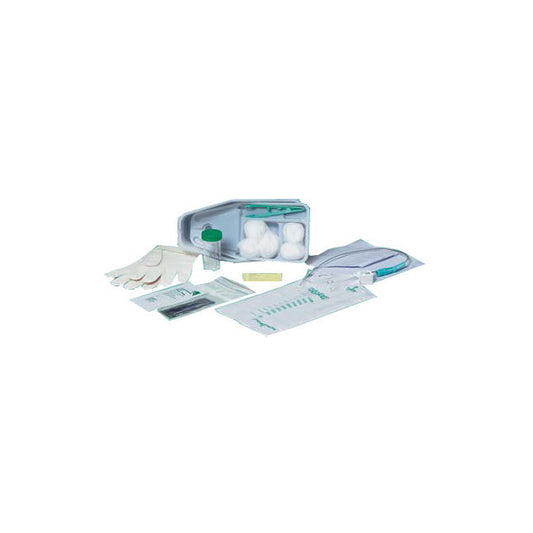 BX/20 CATHETER TRAY 15FR RED RUBBER CATH, GLOVE, JELLY, DRAPE, UNDERPAD, FORCEP, SPECIMEN