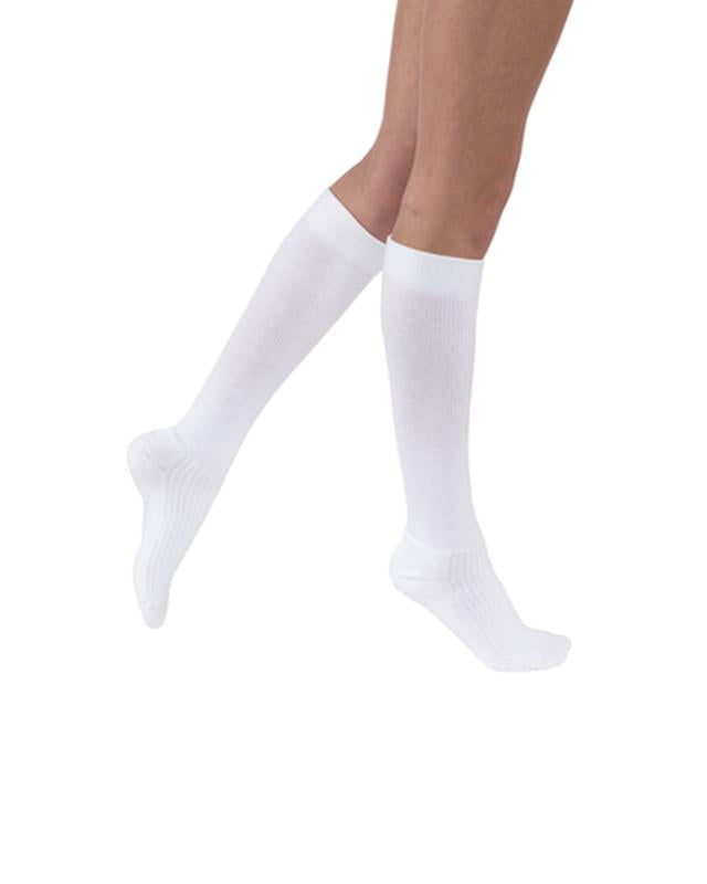 PR/1 JOBST ACTIVEWEAR UNISEX, KNEE HIGH, 15-20MMHG, LG, WHITE, CLOSED TOE