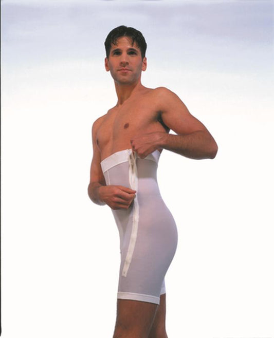 EA/1 PLASTIC SURGERY GIRDLE, MALE, LONG LEG, XXL (46IN-48IN), WHITE