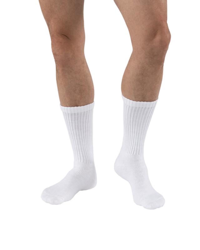 PR/1 JOBST SENSIFOOT DIABETIC SOCK, CREW, 8-15 MMHG, SM , WHITE, CLOSED TOE