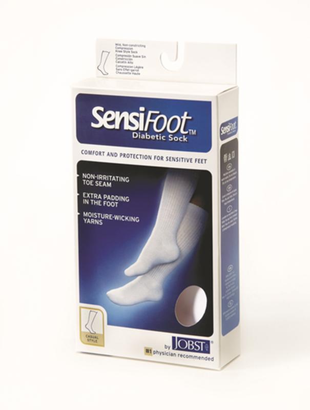 PR/1 JOBST SENSIFOOT DIABETIC SOCK, CREW, 8-15 MMHG, SM, BROWN, CLOSED TOE