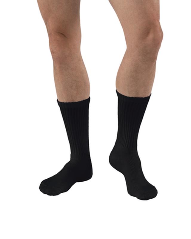 PR/1 JOBST SENSIFOOT DIABETIC SOCK, CREW, 8-15 MMHG, MD, BLACK, CLOSED TOE