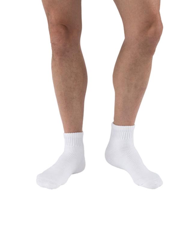 PR/1 JOBST SENSIFOOT DIABETIC SOCK, MINI CREW, 8-15 MMHG, LG, WHITE, CLOSED TOE